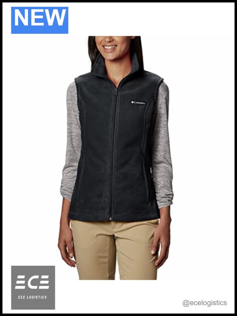 Womens Fleece Vest Plush Warm Sleeveless Zip Pockets Outdoor Layer
